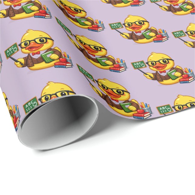 Papel De Regalo Profesor Pato de Goma (Esquina del rollo)
