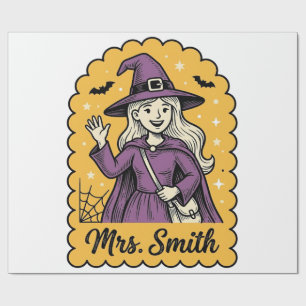 Papel De Regalo Profesora Bruja Linda Sra Smith Vintage Diseño de