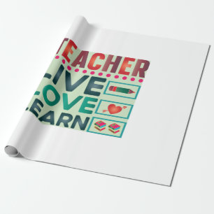 Papel De Regalo Profesora de Regalos Maestros Viven el Amor Apre