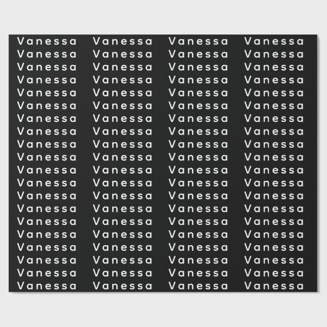 Papel De Regalo Professional classical plain name custom black (Superficie plana)