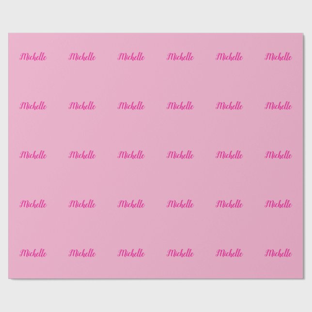 Papel De Regalo Professional modern handwriting name pink white (Superficie plana)