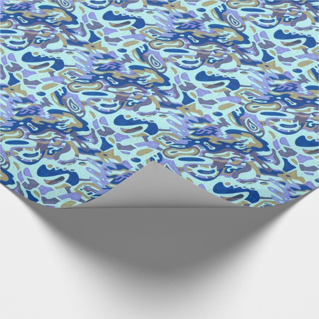 Papel De Regalo Profundo es el océano, abstracto (Esquina)