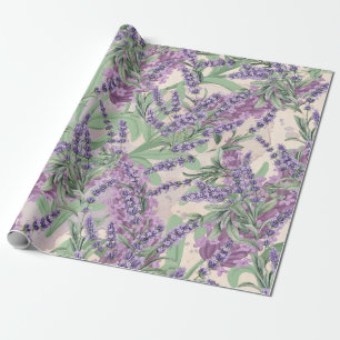 Papel De Regalo Profusión de lavanda Polvo de lavanda Floral rústi