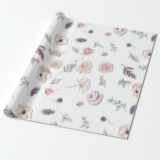 Papel De Regalo Promoción Bohemian Chic Floral Boho Chica Naranja