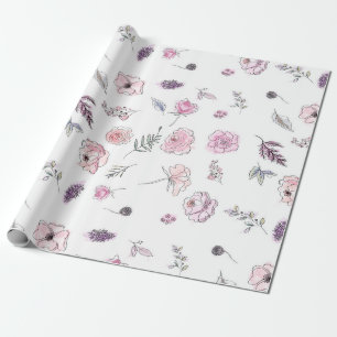Papel De Regalo Promoción Moda bohemia Floral Boho Chica Rosa