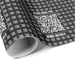 Papel De Regalo Promotional QR code (editable) plus Logo Pattern