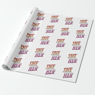 Papel De Regalo Pronombres de Lesbiana Ella Ella