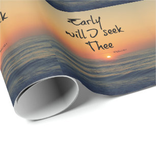 Papel De Regalo Pronto buscaré la Biblia Verse Ocean Sunrise