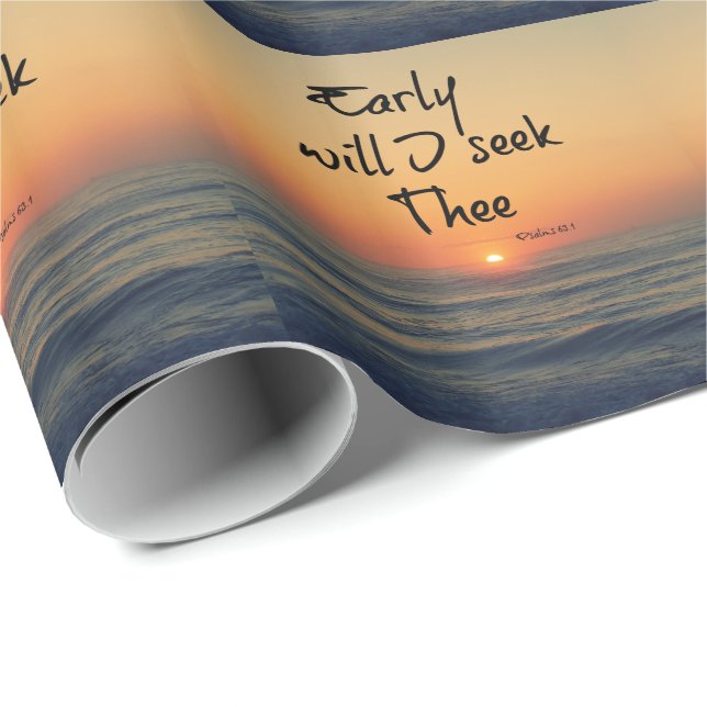 Papel De Regalo Pronto buscaré la Biblia Verse Ocean Sunrise (Esquina del rollo)