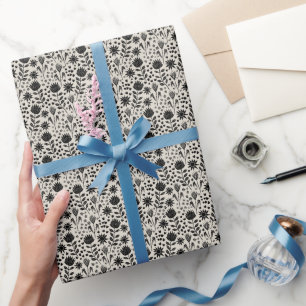 Papel De Regalo Protea Floral Block Print Millefleur Ropa negra