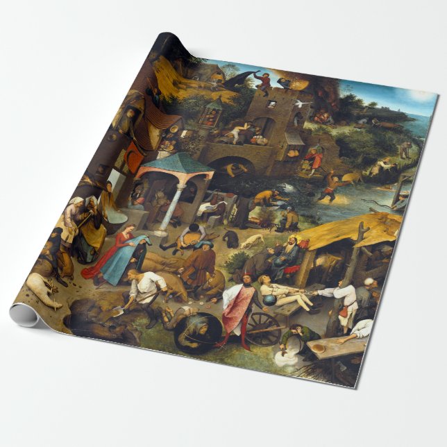 Papel De Regalo Proverbios de Pieter Brueghel Netherlandish (Desenrollado)