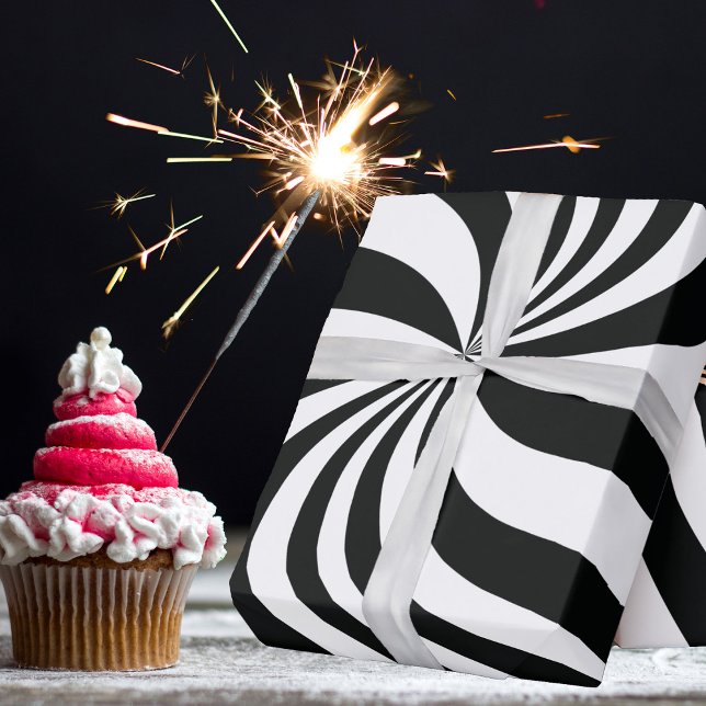 Papel De Regalo Psicodelic Black and White Swirl (Subido por el creador)