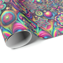 Papel De Regalo Psychedelic Christmas Wrapping Paper