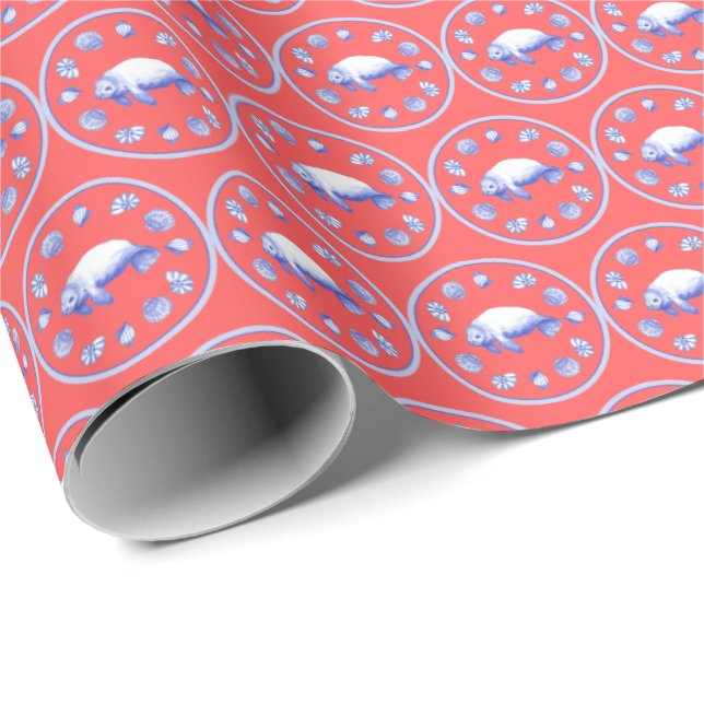 Papel De Regalo Psychedelic Sea Cow  Wrapping Paper (Esquina del rollo)