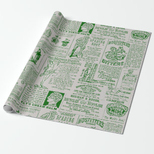 Papel De Regalo Publicidad en periódico de la era victoriana impr