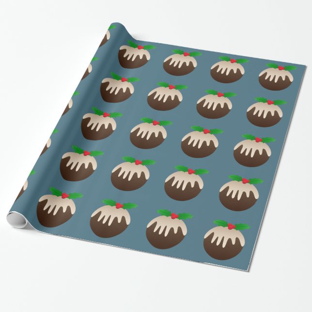 Papel De Regalo Pudín de ciruelo del navidad (Desenrollado)