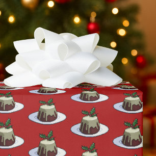 Papel De Regalo Pudín de Navidad Mono Patrón de Salsa de Brandy y 