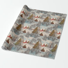Pueblo de invierno brillante navidad vintage