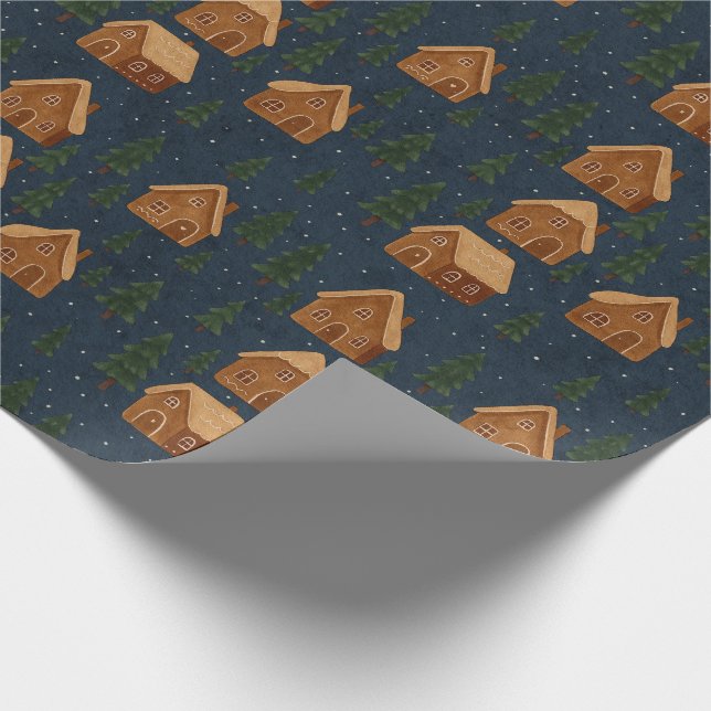 Papel de regalo Pueblo de Pan de Jengibre (Esquina)