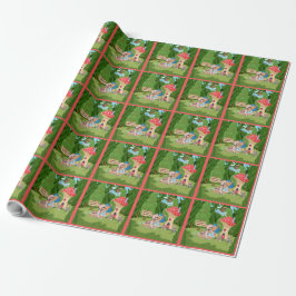 Papel De Regalo Pueblo de picnic de osito de peluche personalizado
