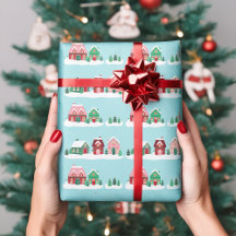 Papel de Regalo Pueblo Navideño Deja que Nevee