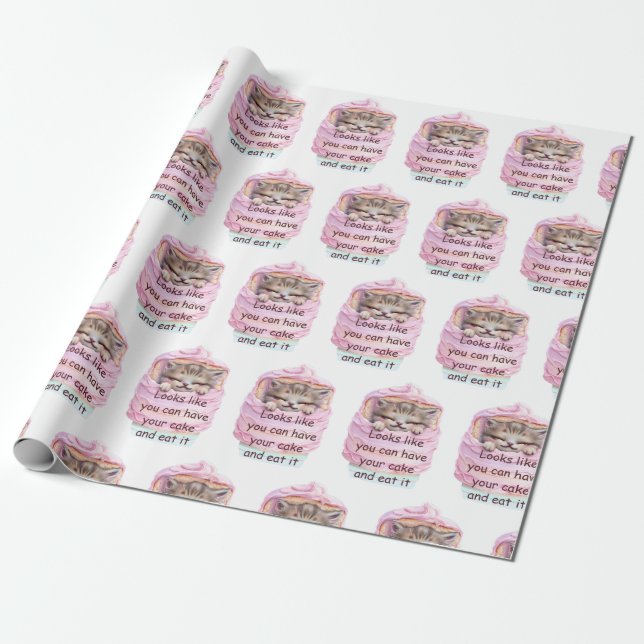 Papel De Regalo Puedes tomar pastel y comerlo (Desenrollado)