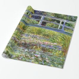 Papel De Regalo Puente japonés de monet fino y estanque de lirio d
