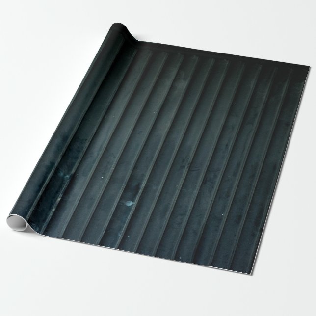 Papel De Regalo Puerta de madera negra y gris (Desenrollado)