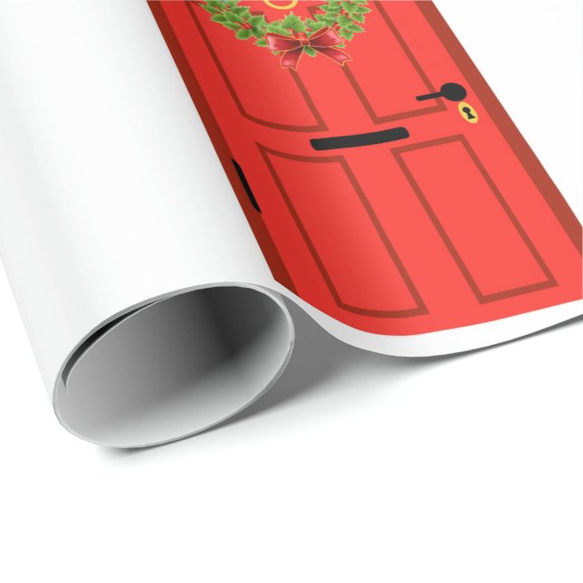Papel De Regalo Puerta roja (Esquina del rollo)