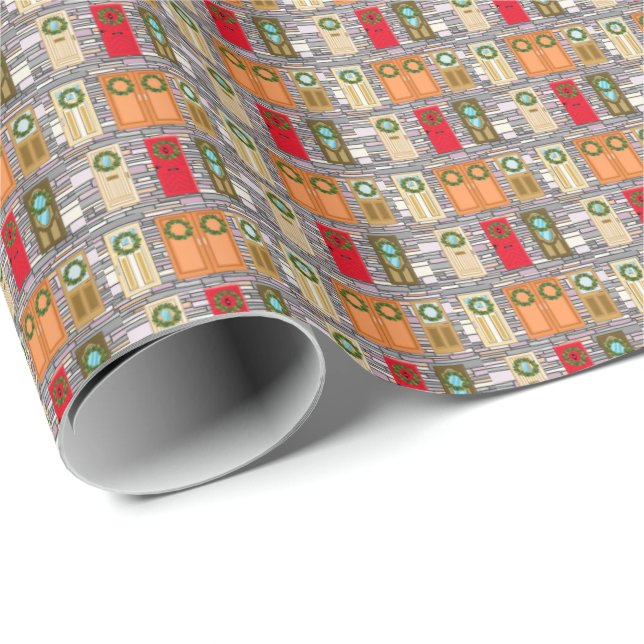 Papel De Regalo Puertas de navidades (Esquina del rollo)