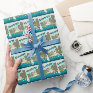 Papel De Regalo Puerto de Milwaukee Wisconsin   Ciudad de Brew