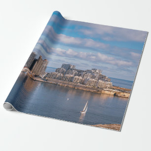 Papel De Regalo Puerto de Sliema y rascacielos de Malta