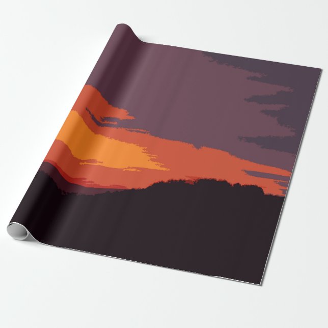 Papel De Regalo Puesta de sol simplificada (Desenrollado)