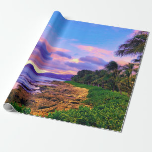 Papel De Regalo Puesta de sol tropical en Hawái