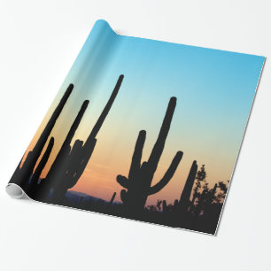 Papel De Regalo Puesta del sol del Saguaro