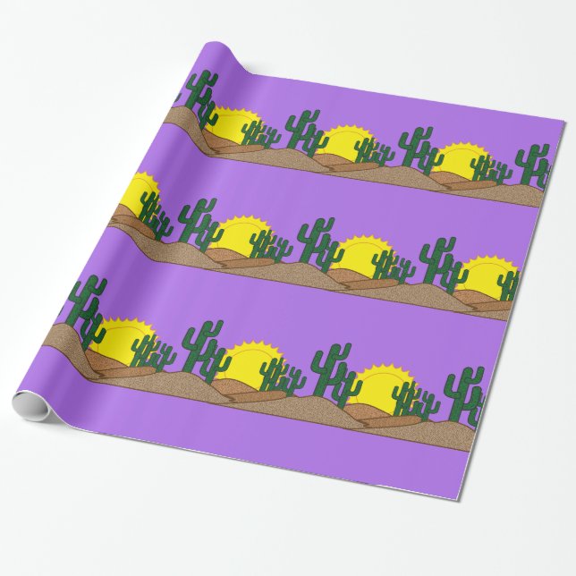 Papel De Regalo Puesta del sol verde Thunder_Cove del desierto del (Desenrollado)