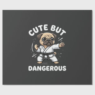 Papel De Regalo Pug Cute Pero Peligroso Karate
