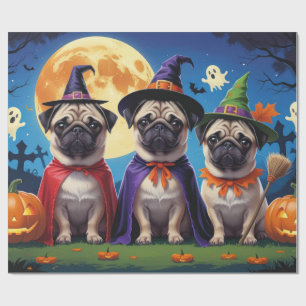 Papel De Regalo Pug Dog Pumpkin Halloween Funny