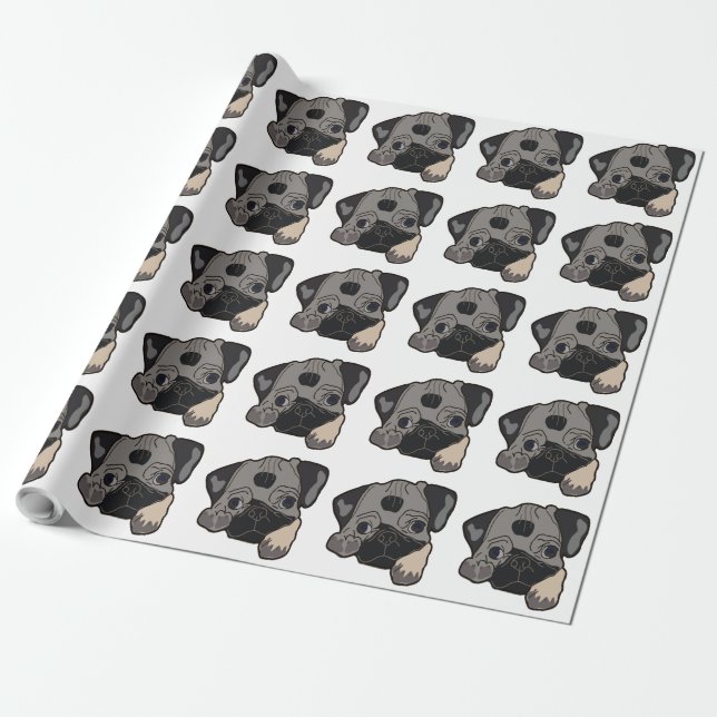 PAPEL DE REGALO PUG PUPPY DOG (Desenrollado)