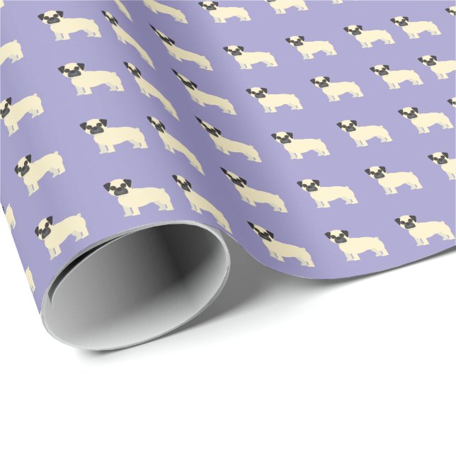 Papel De Regalo Pugs, Pale Purple (Esquina del rollo)