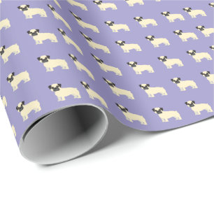 Papel De Regalo Pugs, Púrpura Pálido