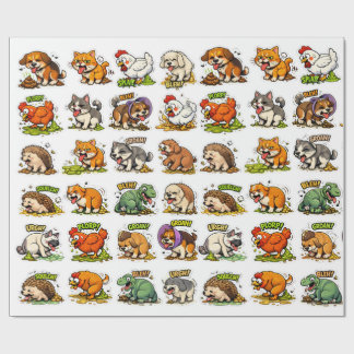 Papel De Regalo Puke & Poop Party: Animal Mayhem