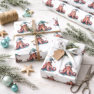 Papel De Regalo Pulpo Alegría de Navidad