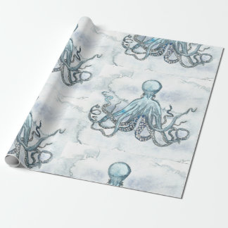 Papel De Regalo Pulpo azul de Matt que envuelve Papger
