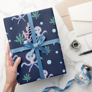 Papel De Regalo Pulpo bajo el mar patrón infantil