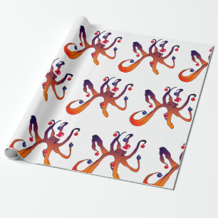 Papel De Regalo Pulpo de Santa
