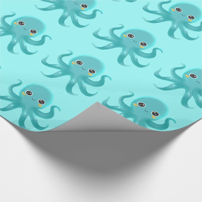 Papel De Regalo Pulpo lindo del bebé (Esquina)