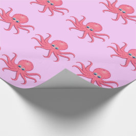 Papel De Regalo Pulpo rosado lindo