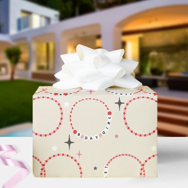 Papel De Regalo Pulseras de amistad por cumpleaños con cuentas roj (Subido por el creador)
