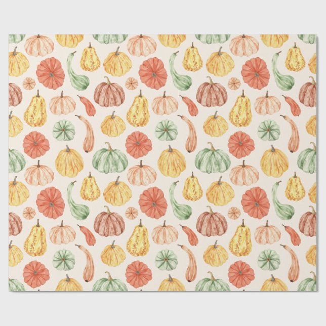 Papel De Regalo Pumpkin Gourd Autumn Baby Shower (Superficie plana)